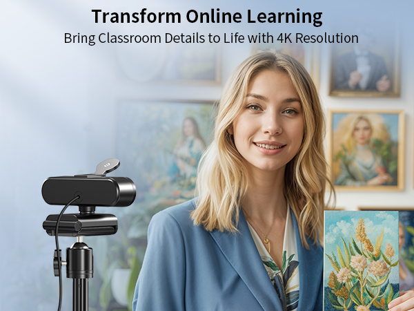 EMEET NOVA 4K Webcam with Tripod for Online Learning