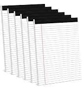 6 Pack 8.5 x 11 Legal Pads for Office Supplies Paper Pads 8.5 x 11 White Note Pads for Work Lined...