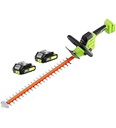 SUNCHERS 20V Max Hedge Trimmer Cordless, 22 Inch Tree Trimmer with 2 Batteries and Charger, Handh...