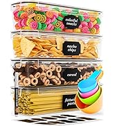 Chef's Path Kitchen Storage Box Set of 4 Airtight Food Jars for Storing Pasta Spaghetti Candy - F...