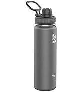 Takeya Originals 24 oz Vacuum Insulated Stainless Steel Water Bottle with Spout Lid, Graphite