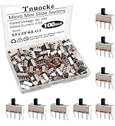 Tnuocke 100PCS 5mm High Knob Vertical Micro Mini Slide Switchs,3 Pin 2 Position 1P2T SPDT Latchin...
