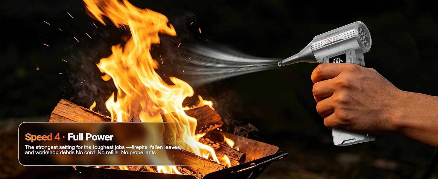 Hopetool S7 Pro Speed 4 Full Power mode for maximum outdoor airflow