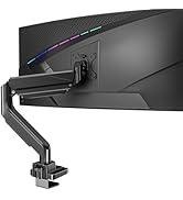 WALI Ultrawide Monitor Arm for 13 to 49 Inch Heavy Duty Curved Screens, Holds 33 Lbs, Adjustable ...
