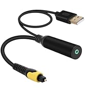 YANBORONSN Digital Fiber Optical to 3.5mm Female Audio Conversion Cable, Optical to AUX, for TV, ...