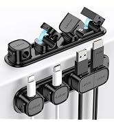Laitver 6 Pack Cord Organizer Holder with Magnetic Buckle [1s Open/Lock], Cable Clips Strong Adhe...