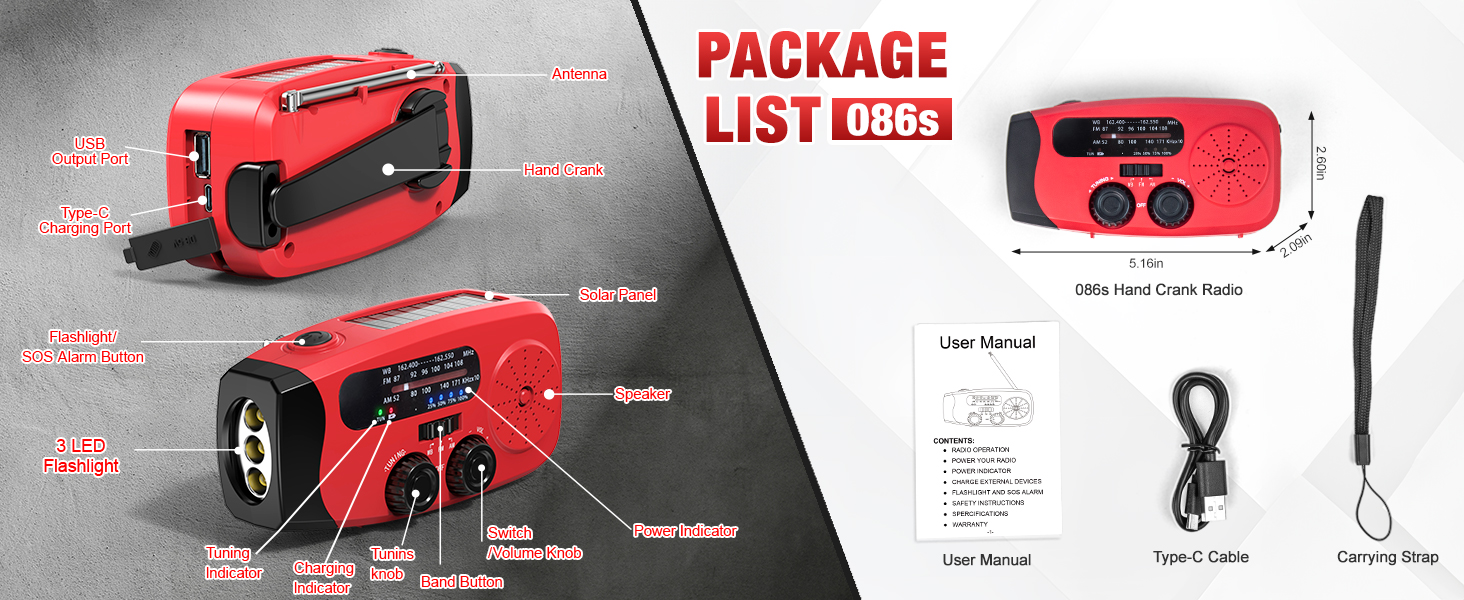 emergency hand crank radio