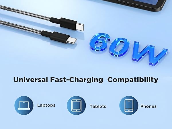 Braided USB C to USB C Cable 3FT/6FT/10FT