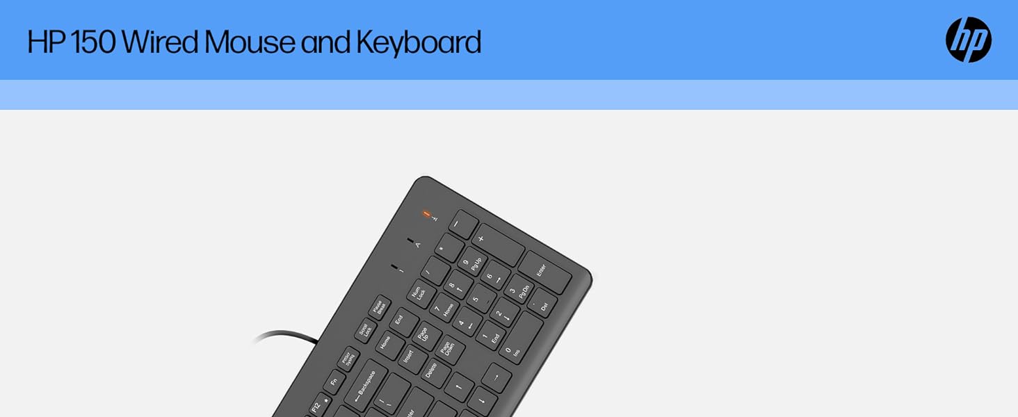 A+ PR - HP 150 Wired Mouse and Keyboard (Elephanta Combo) - B09Y2KDJXY