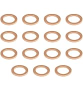 Ferianl 15PCS Oil Drain Plug Gasket, 14mm Copper Crush Washer, Compatible with Mercedes, Leak Fre...