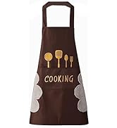 DILLMAN Women Kitchen Apron with Hand Wipe Pockets,Big Pocket,Hand-wiping, Waterproof for Cooking...