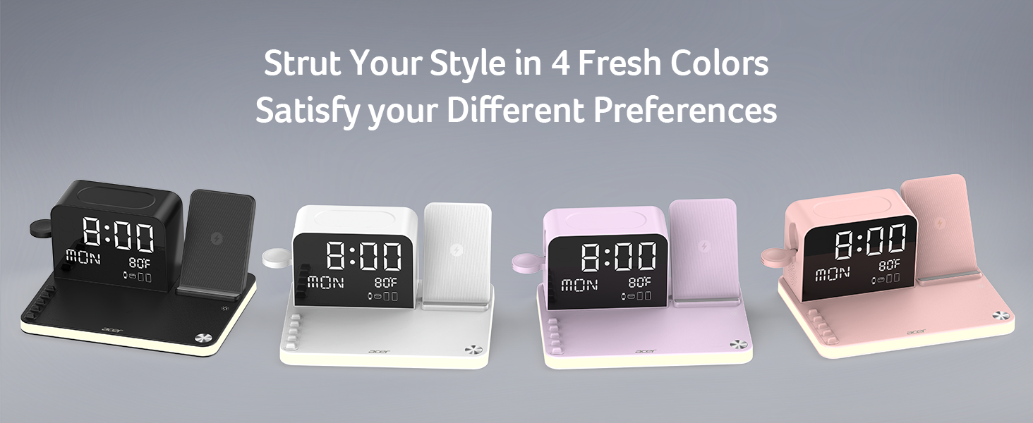 acer 7-in-1 Wireless Charging Station: Charger Stand for Multiple Devices for Apple - iPhone