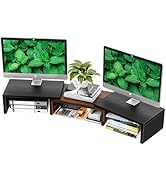 Simple Trending Monitor Stand Riser for Desk Organizer , Adjustable Length and Angle 3 Shelf with...