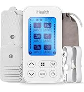 iHealth Dual-Channel TENS Unit Muscle Stimulator, Customizable Pain Relief for Back, Shoulder, Ne...