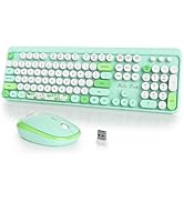 iTastatur Typewriter Wireless Keyboard and Mouse Combo,2.4G Office 104 Keys Full-Sized Retro Punk...