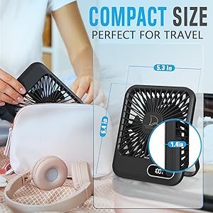 Compact mini travel fan for sleeping rechargeable Small tabletop fan