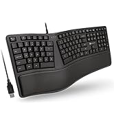 X9 Performance Ergonomic Keyboard Wired with Wrist Rest - Type Comfortably Longer - USB Wired Key...