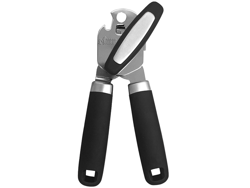 Manual can opener with large turning knob