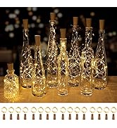 Brightown Wine Bottle Lights with Cork, 20 Pack 20 LED Waterproof Battery Operated Cork Lights, S...