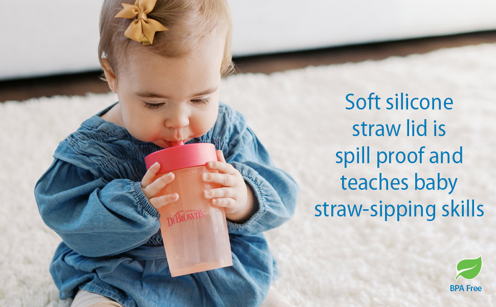 baby no spill cup with straw