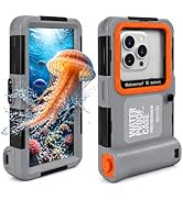 DANZHANG Upgrade IP68 Underwater Phone Case for Snorkeling, [50ft/15M] Professional Waterproof Di...