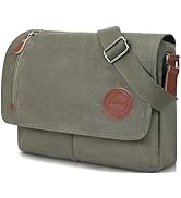 CAAORDKSO Vintage Canvas Satchel Messenger Bag for Men Women Small Crossbody Bag Travel Shoulder ...