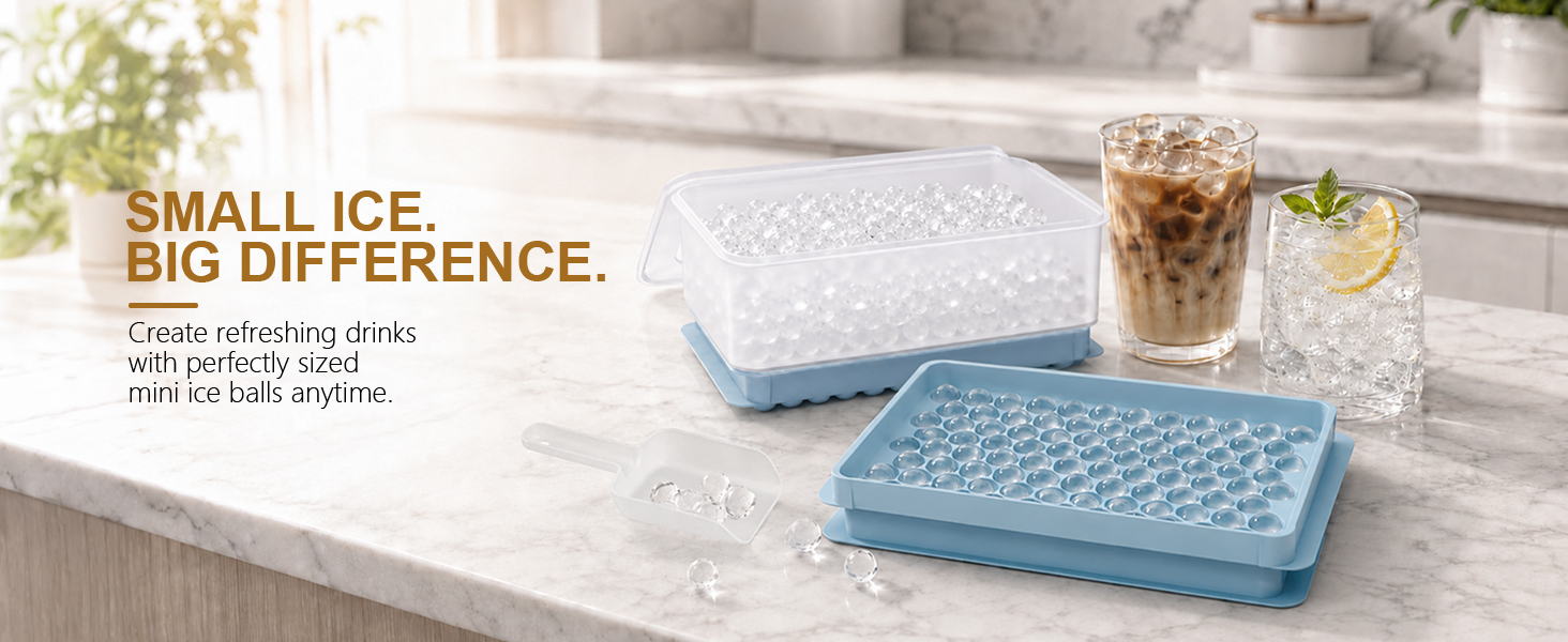 Mini Ice Cube Trays for Freezer with Lid