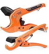 THINKWORK Ratchet-type Pipe(1-5/8" OD) and PEX Straight Cut Pipe Cutters(1-3/8" OD),2 Pack One-ha...