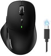 TECKNET Wireless Mouse Bluetooth 5.0/3.0 &amp; 2.4G Rechargeable, Silent Clicks, Adjustable 4800 DPI,...