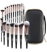 Makeup Brushes, 18 Pcs Professional Premium Synthetic Makeup Brush Set with Case, Foundation Kabu...