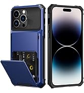 Nvollnoe for iPhone 14 Pro Max Case with Card Holder[Store 5 Cards] Dual Layer Heavy Duty Shockpr...