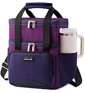 LOVEVOOK Insulated Lunch Bag For Women Men,Expandable Double Deck Lunch Box With Large Cup Holder...