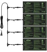 BN-LINK Seedling Heat Mat 10" x 20.75" 4 Pack Daisy Chainable Warm Hydroponic Heating Pad Waterpr...