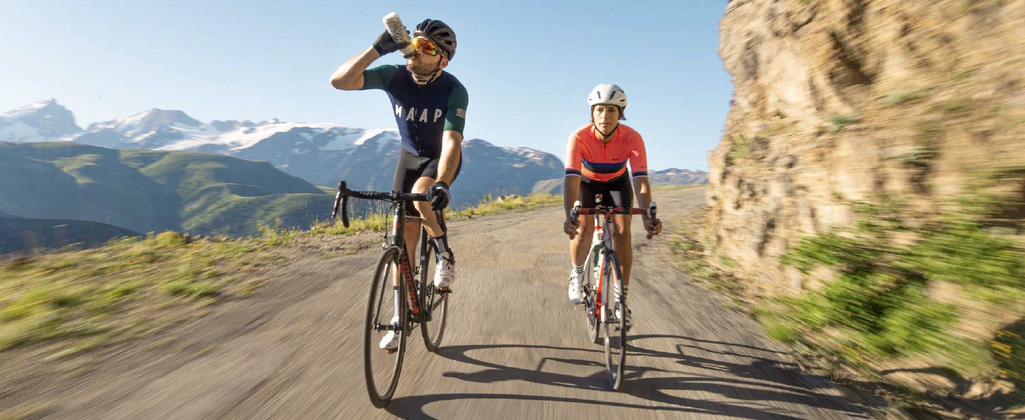 Bikers riding with Podium Bottle