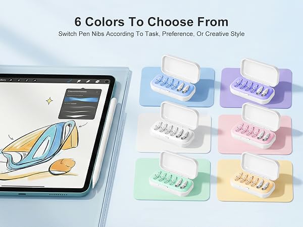 Replacement Tips for Apple Pencil Pro/USB C/2nd Gen/1st Gen Tips with Storage Box