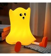 Ghost Night Light Silicone Cute Halloween Ghost Decor Night Light for Breastfeeding Squishy Ghost...