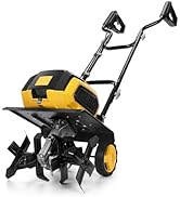 40v Cordless Brushless Rototiller Compatible with Dewalt 20V Battery(Tool Bare), 14.2in Electric ...
