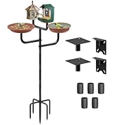 Sungaryard 4 Holders Upgrade Bird House Pole with 90inch for Outdoor Bird Feeder Bath, Heavy Duty...