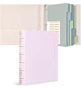 Ospelelf Vintage Hardback 3 Ring Binder 1 Inch, Professional Leather Binder Organizer D Ring Fits...