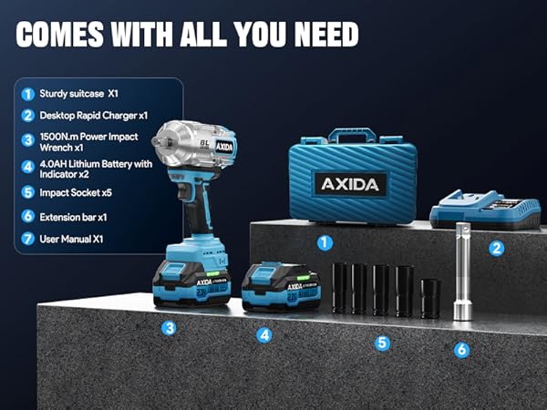 AXIDA Cordless Impact Wrench