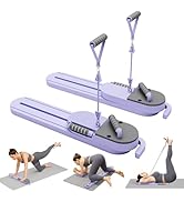 FURFAST Portable Detachable Pilates Board with Resistance Bands, Split &amp; Hangable Design for Men ...