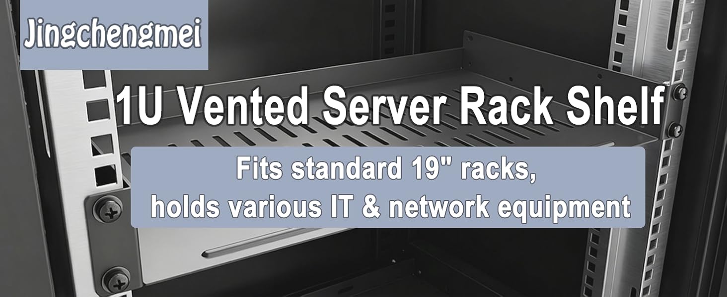 1U vented server rack shelf