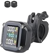 LEEPEE Motorcycle Tire Pressure Monitoring Alarm System, LCD Display, Motor Tyre Temperature with...