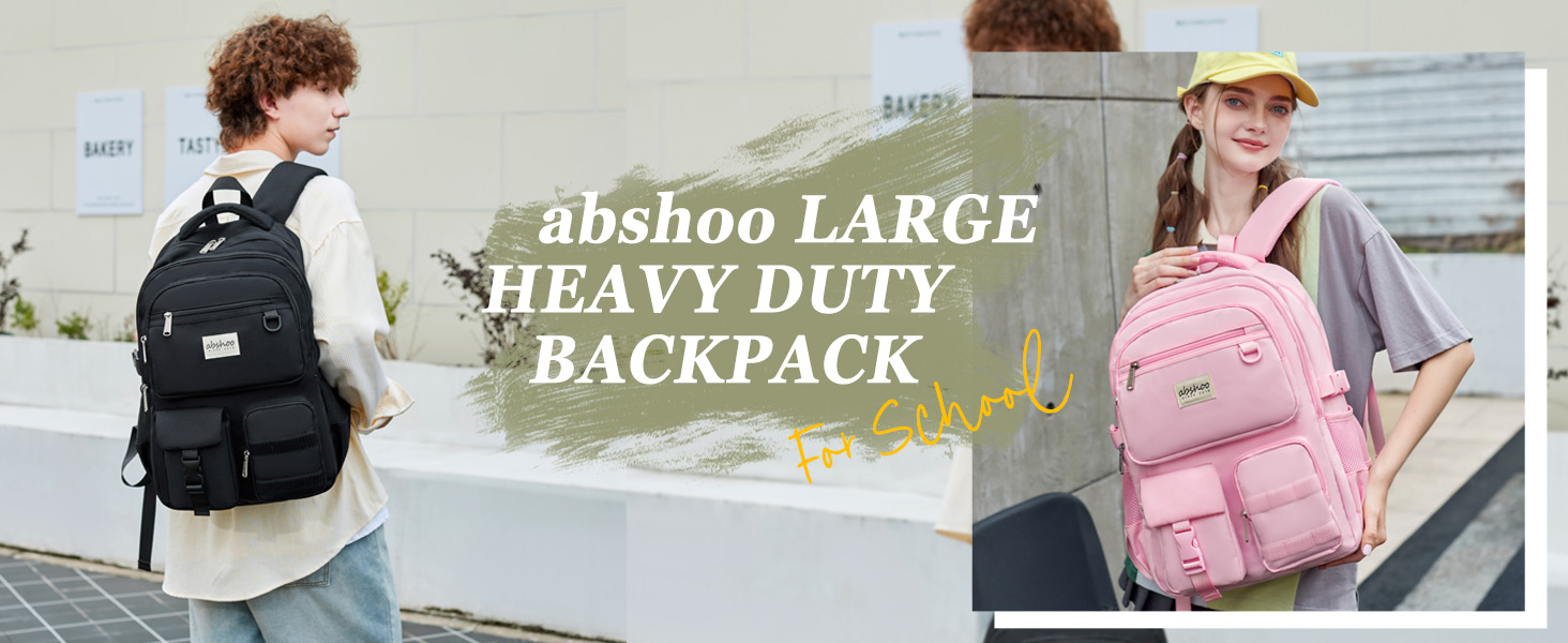abshoo large heavy duty backpack for school