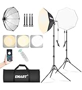 EMART Softbox Photography Lighting Kit, 20"x20" Pull Soft Box, 50W 3000K-6000K LED Bulb, Professi...