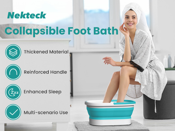 Nekteck Foot Soaking Tub Collapsible Bucket for Foot Bath Soak Pedicure Foot Spa Gifts Men Women