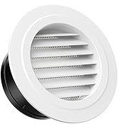 Hon&amp;Guan 6'' Soffit Vent Exhaust Vent, 6 Inch Round Air Vent Dryer Vent Soffit with Built-in a Fl...