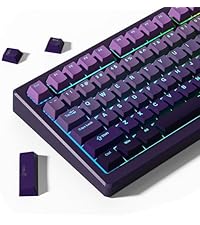 Womier Black Keycaps for Mechanical Keyboard, Shine Through Key caps PBT Custom Keycap Doubleshot, U...