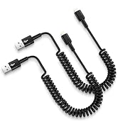 Coiled Lightning iPhone Charger Cord Fast Charging 4FT/2Pack [Apple MFi Certified] Compatible wit...