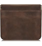 Jack&amp;Chris Mini Coin Purse, Genuine Leather Small Coin Wallet, Leather Squeeze Coin Purse Pouch C...